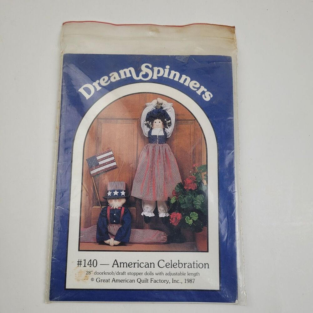 Dream Spinners Doll Pattern 140 American Celebration 28" Doorknob/ Draft Stopper